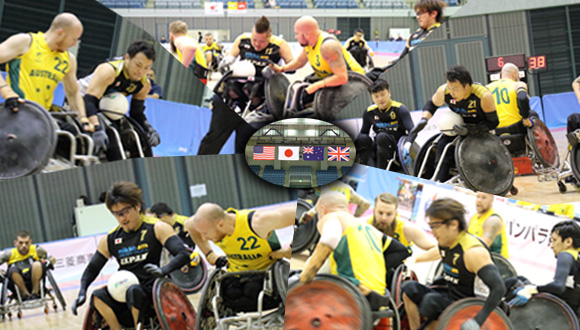 写真：日本対オーストラリアの試合時のさまざまな場面。