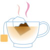 イラスト：熱湯にティーバッグを浸し、濃いめの紅茶を作る