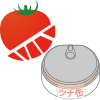 イラスト：トマトをざく切りにし、ツナ缶の油を切っている様子
