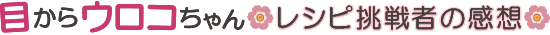 イラスト：目からウロコちゃん～レシピ挑戦者の感想のロゴ
