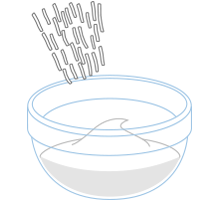 イラスト：1.にココナッツロングを加えている様子