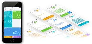 写真：スマートフォンでさまざまな測定データを管理している画面イメージ