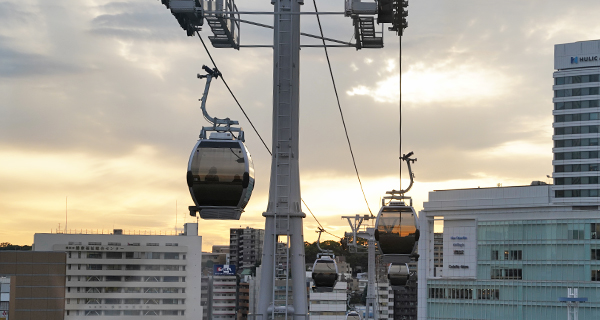 写真：キャピンから見える夕暮れ