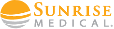写真：太陽をモチーフにしたサンライズメディカルのロゴ
