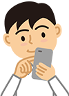 イラスト：ながらスマホをしている見習い君